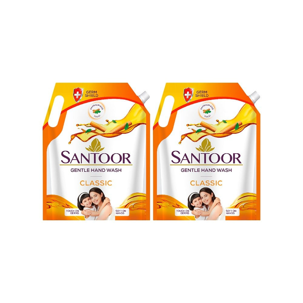 Santoor Classic Hand Wash with Sandalwood - Pack of 2 : 2 x 1.5 ltr