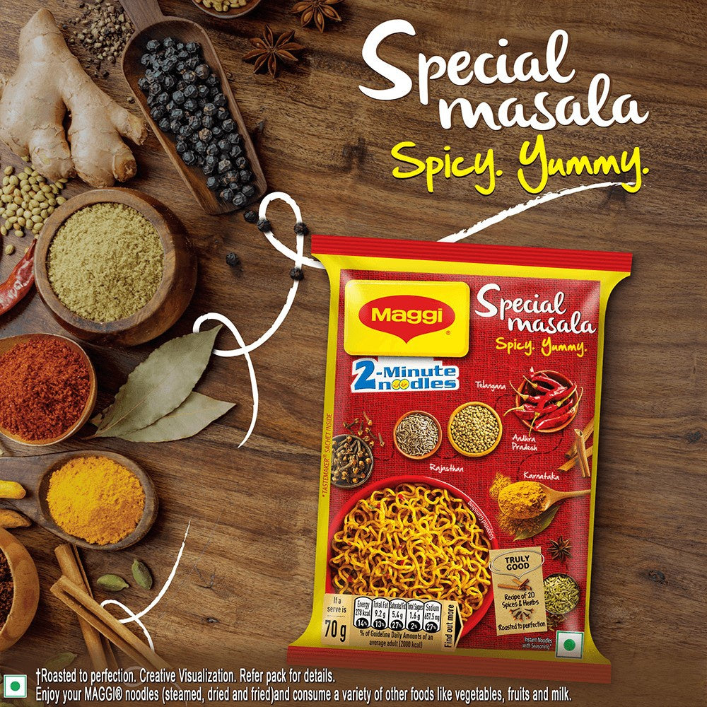 Maggi Special Masala Spicy Instant Noodles - Pack of 12 : 12x70 g
