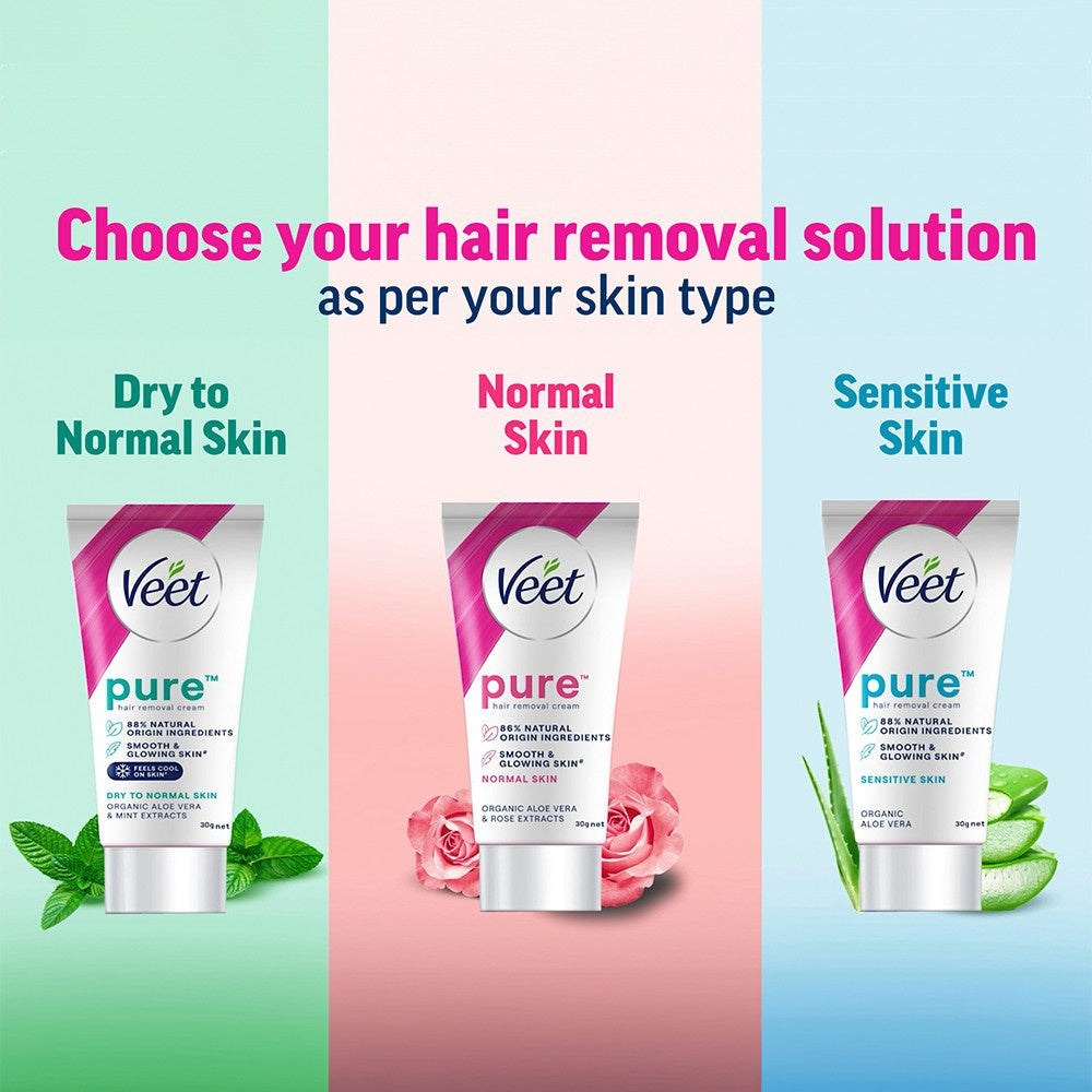 Veet Aloe & Rose Normal Skin Hair Removal Cream : 30 g