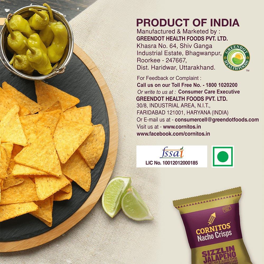 Cornitos Sizzlin Jalapeno Nachos - Pack of 3 : 3 x 150 g