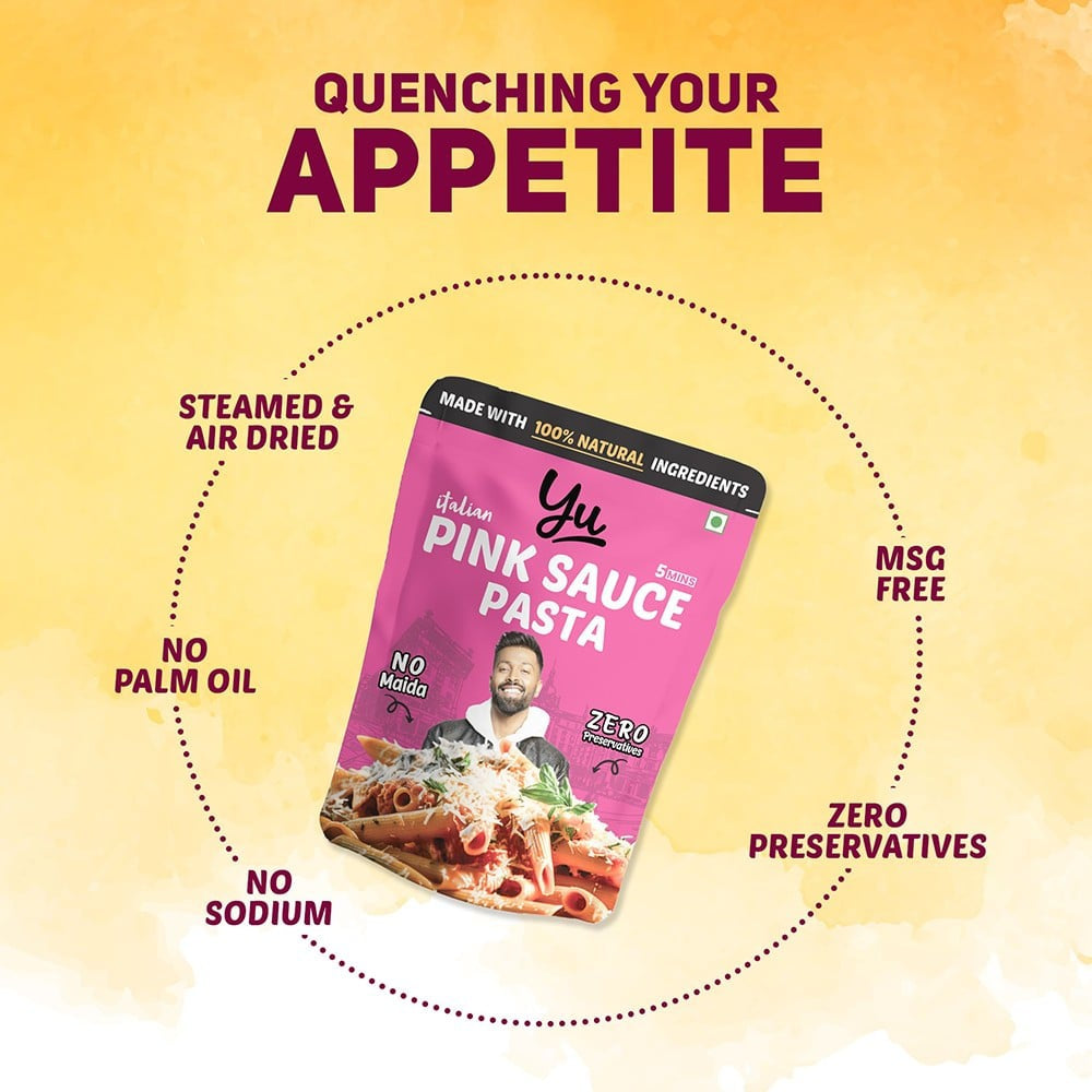 Yu Pink Sauce Instant Wheat Pasta (Penne) - Buy 1 Get 1 Free : 1 x 65 g + 1 x 65 g