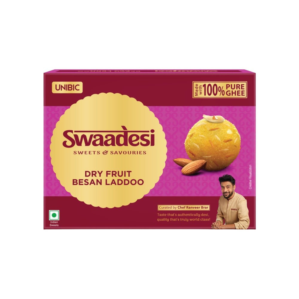 Desi Ghee Dryfruit Besan Laddu by Unibic Swaadesi : 240 g