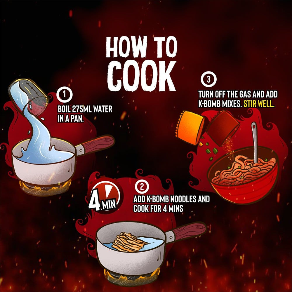 Too Yumm K-Bomb Hot n Spicy Instant Noodles : 79 g