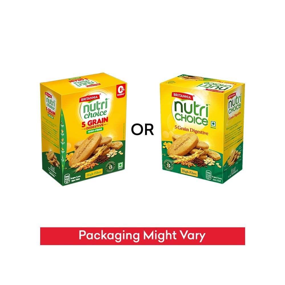 Britannia NutriChoice 5 Grain Digestive Biscuit (0% Maida) : 200 g