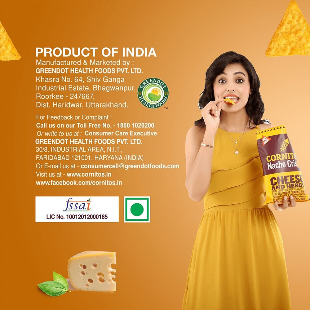 Cornitos Cheese & Herbs Nachos - Pack of 2 : 2 x 150 g