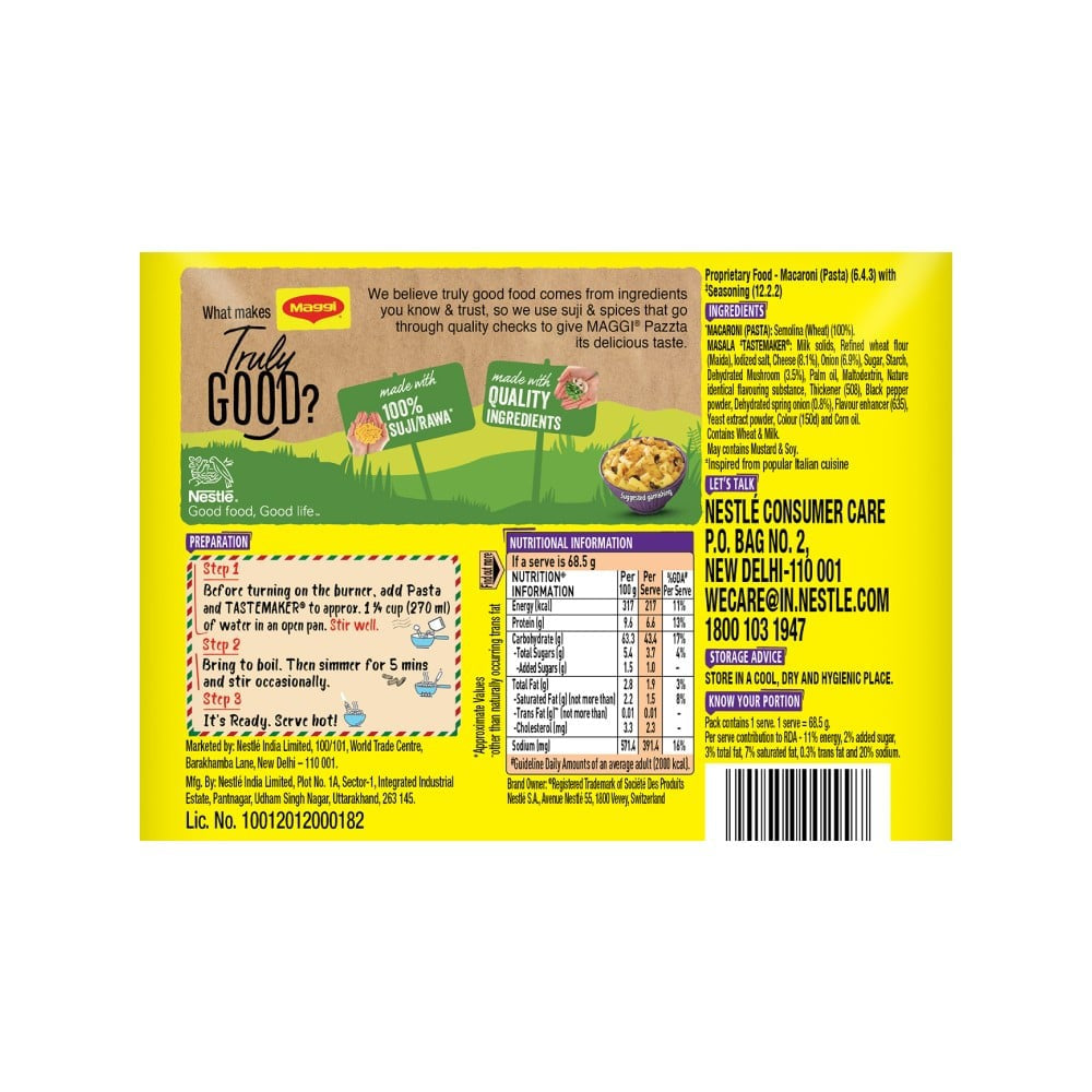 Maggi Mushroom Penne Instant Pasta : 68.5 g