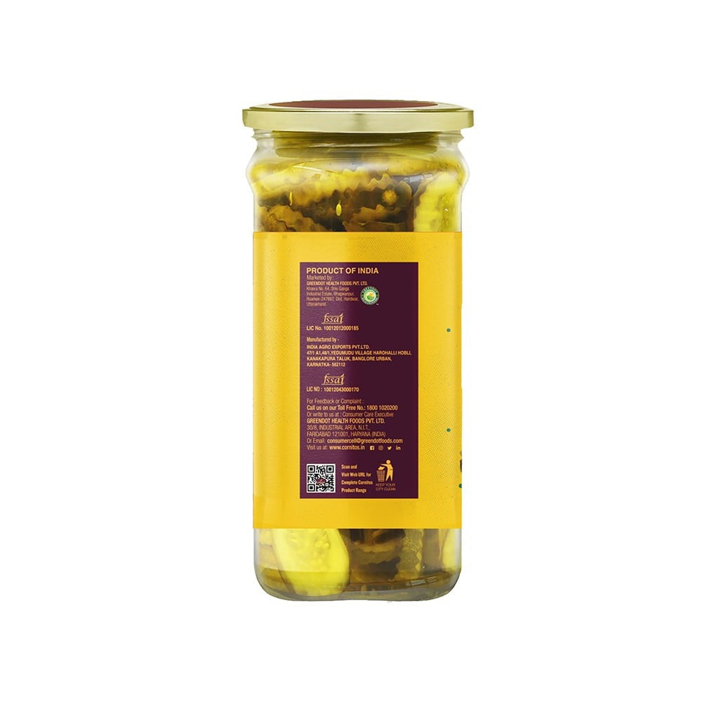 Cornitos Sliced Burger Dill Gherkins - Pack of 3 : 3 x 370 ml