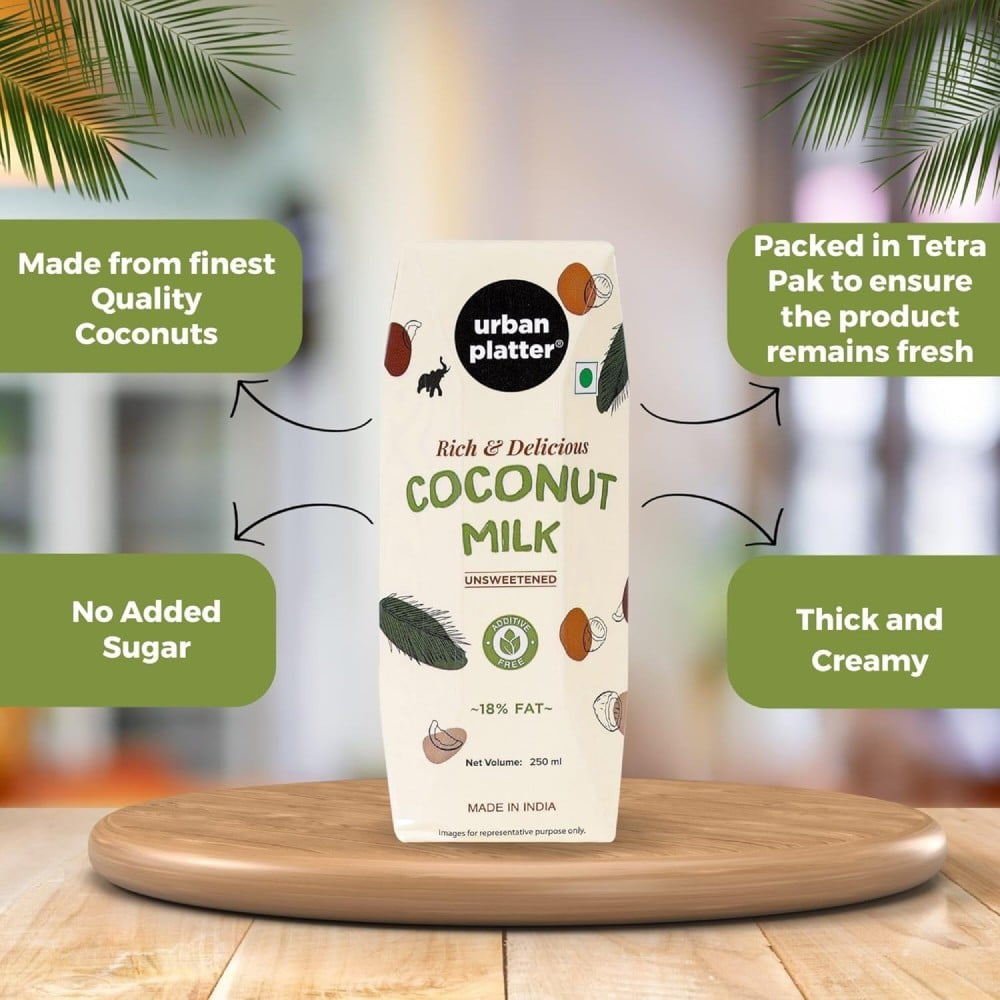 Urban Platter Unsweetened Coconut Milk : 250 ml