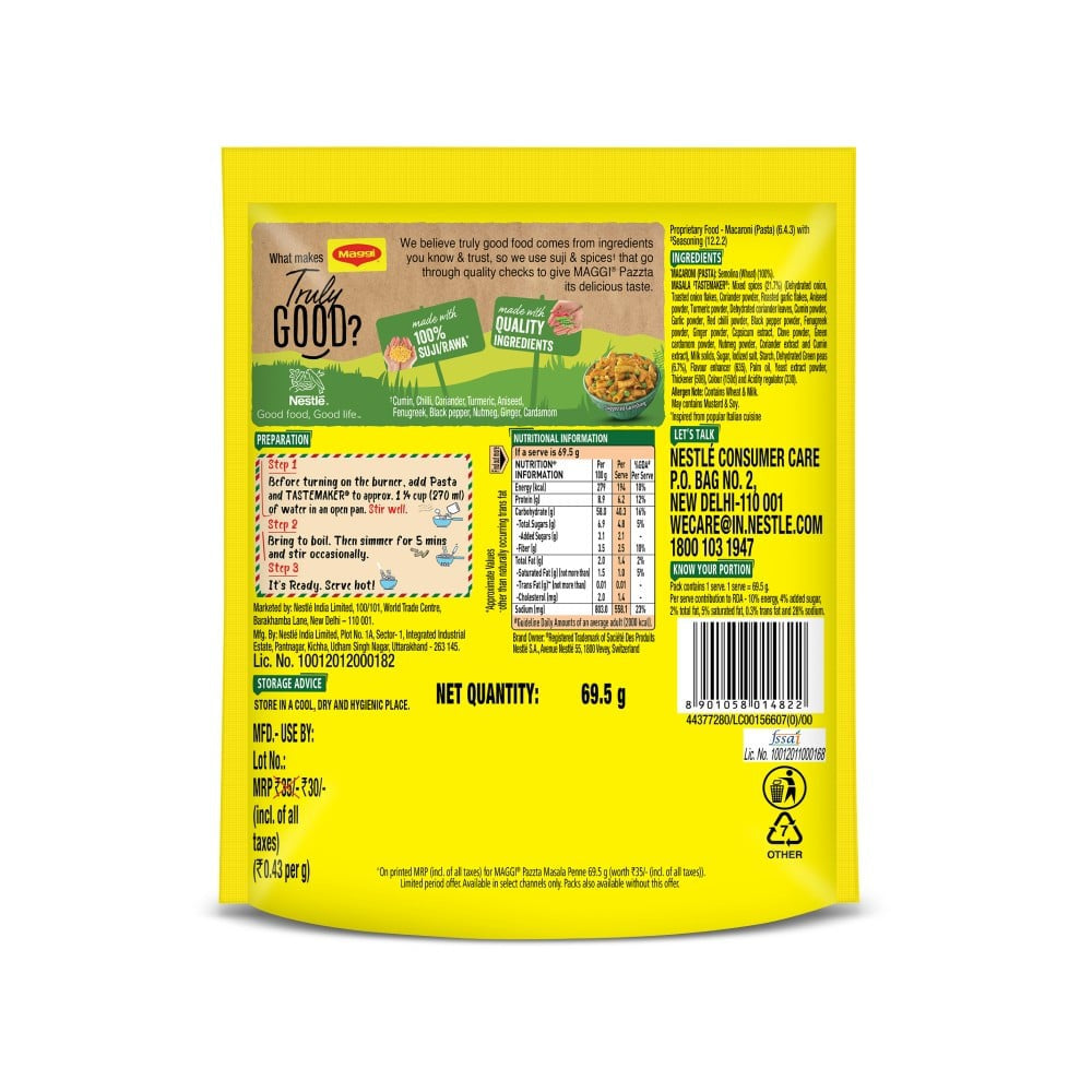 Maggi Masala Penne Instant Pasta : 69.5 g
