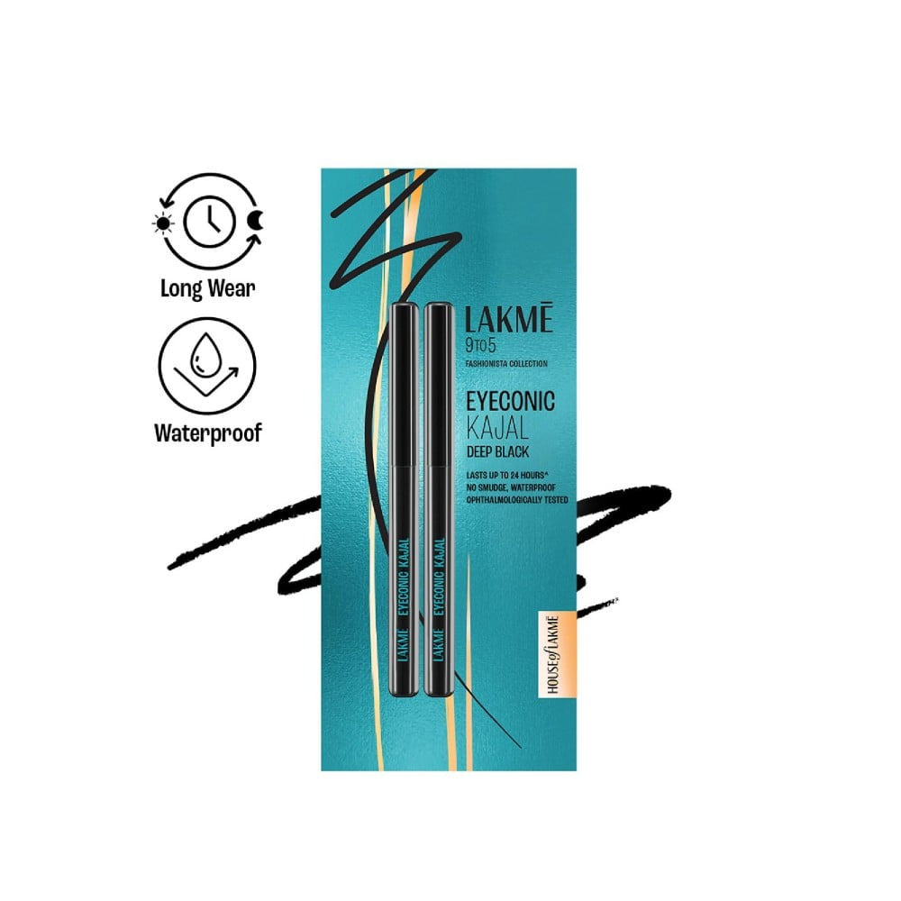 Lakme Eyeconic Kajal Twin Pack (Deep Black) : 2 x 0.35 g