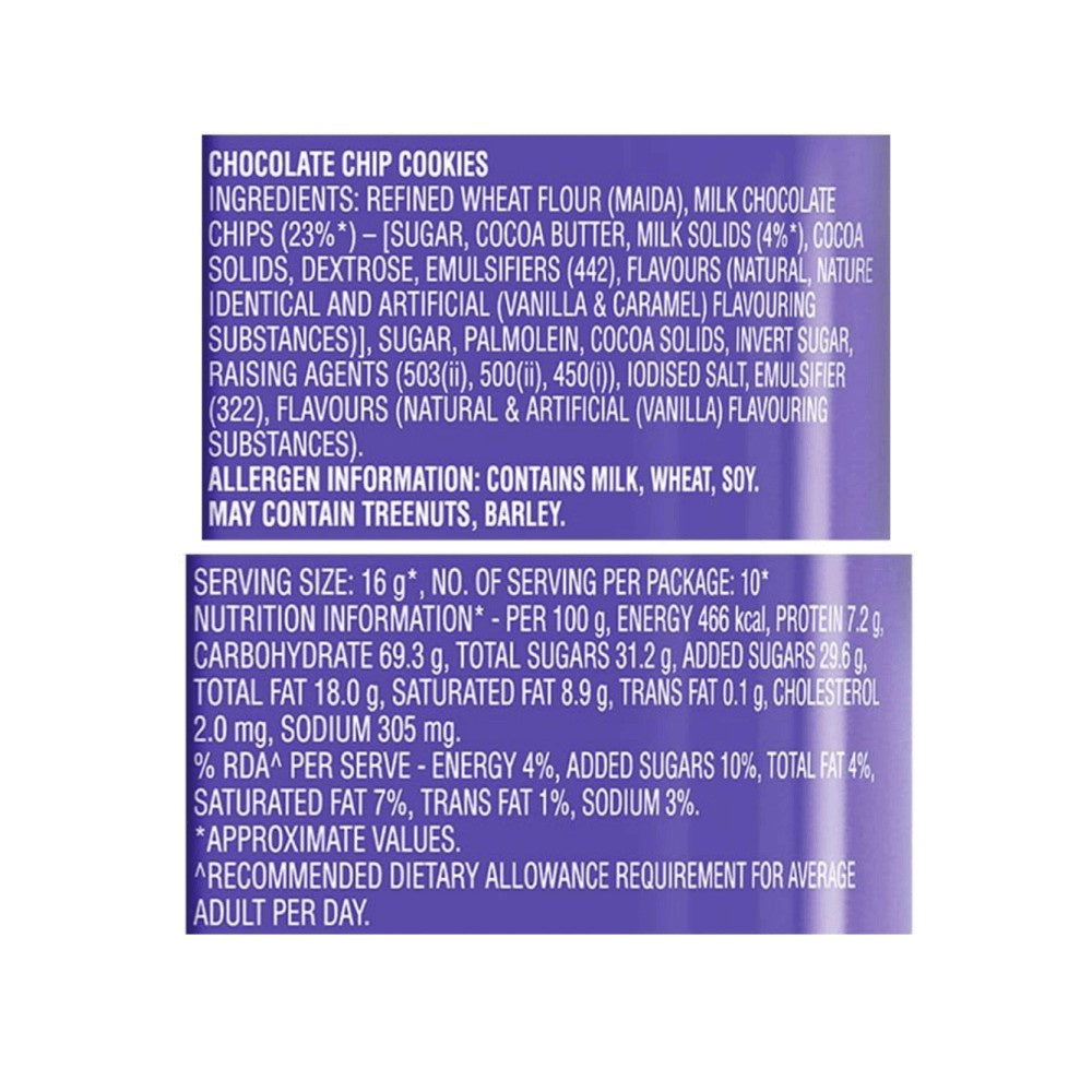 Cadbury Chocobakes Choco Chip Cookies - Pack of 2 : 2 x 167 g