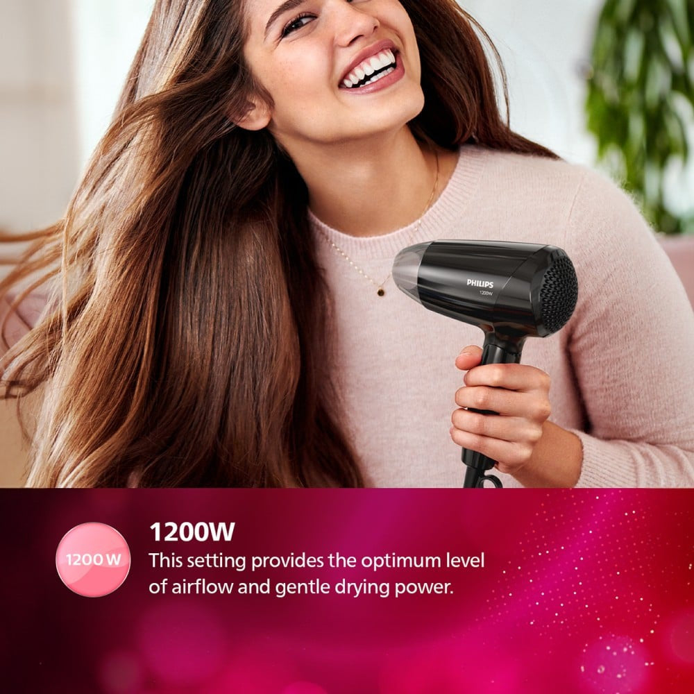 Philips BHC010/00 Hair Dryer (Black, 1200W) : 1 unit