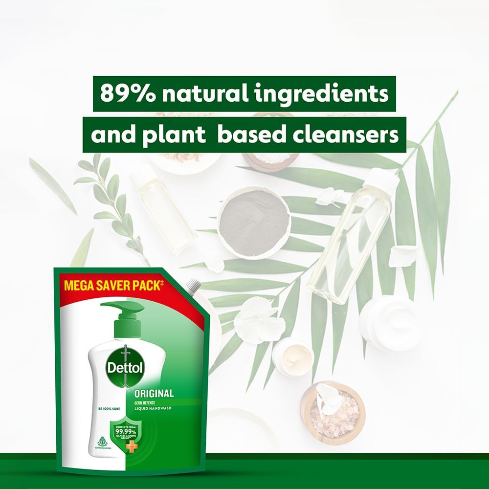 Dettol Liquid Hand Wash Refill Pouch (Original Germ Protection) : 1.35 ltr
