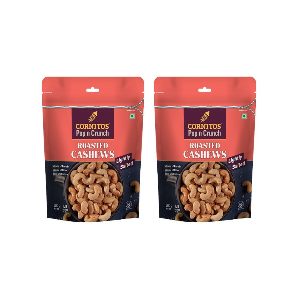 Cornitos Pop n Crunch Roasted Cashew (Lightly Salted) - Pack of 2 : 2 x 200 g