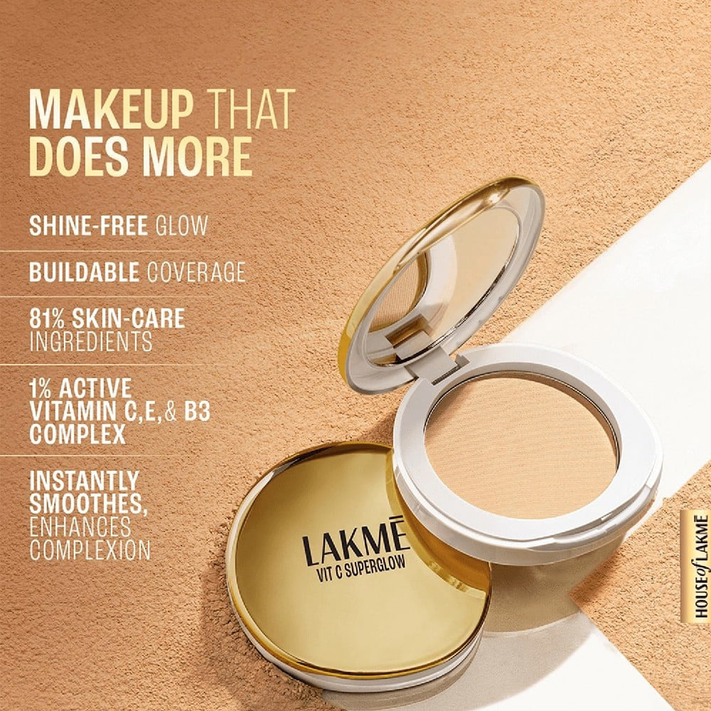 Lakme Makeup + Skincare Vitamin C Compact (Nude) : 8 g