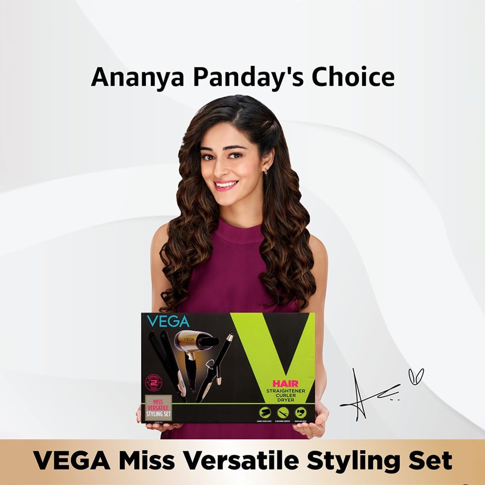 Vega Miss Versatile Hair Styling Kit, VHSS-03 (Black, 1000W) : 3 pieces