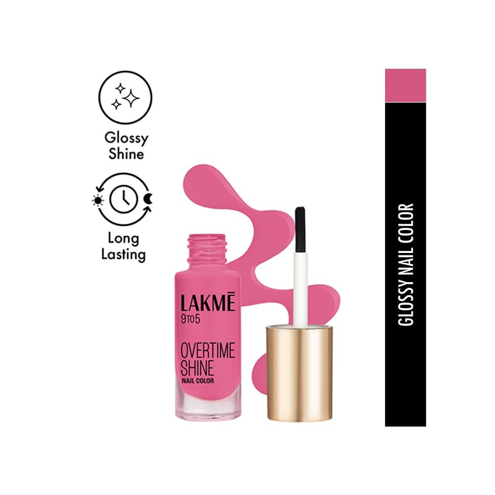 Lakme 9To5 Primer + Gloss Pink Pace Nail Paint (Pink Pace) : 6 ml