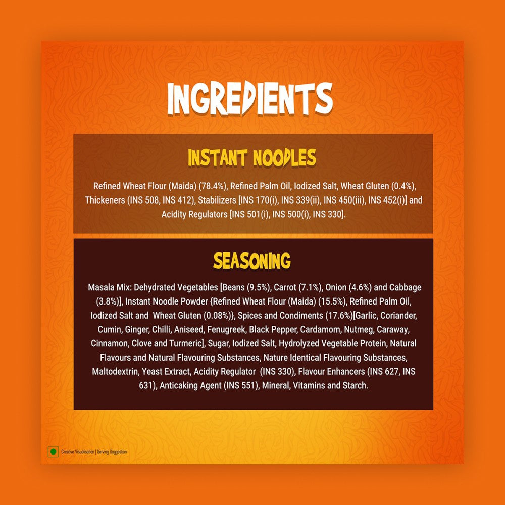 Yippee Magic Masala Instant Noodles with Added Veggies (240 g) - Pack of 2 : 2 x 240 g