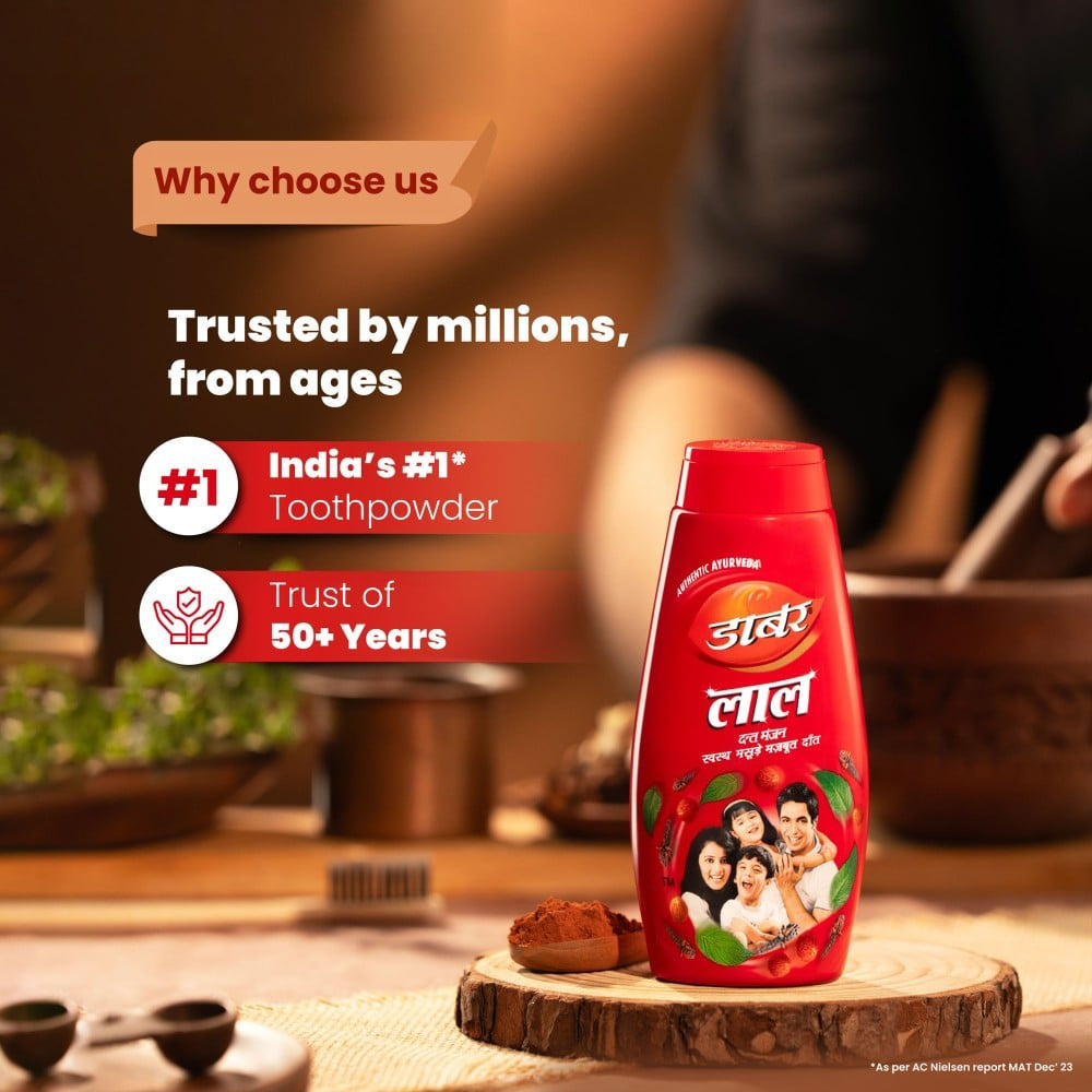 Dabur Lal Dant Manjan Ayurvedic Tooth Powder : 100 g
