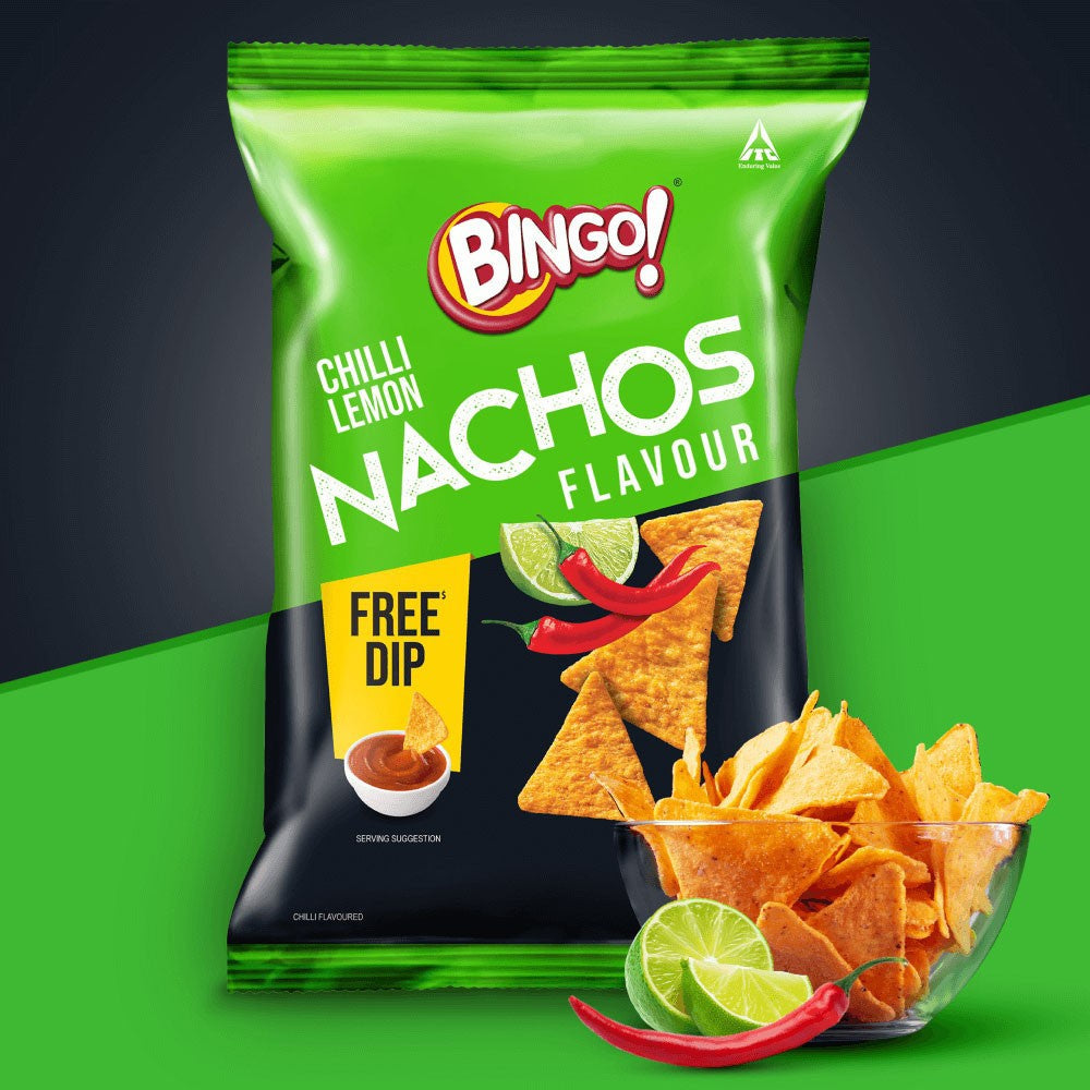 Bingo Chilli Limon Nachos - Pack of 2 : 2 x 82 g