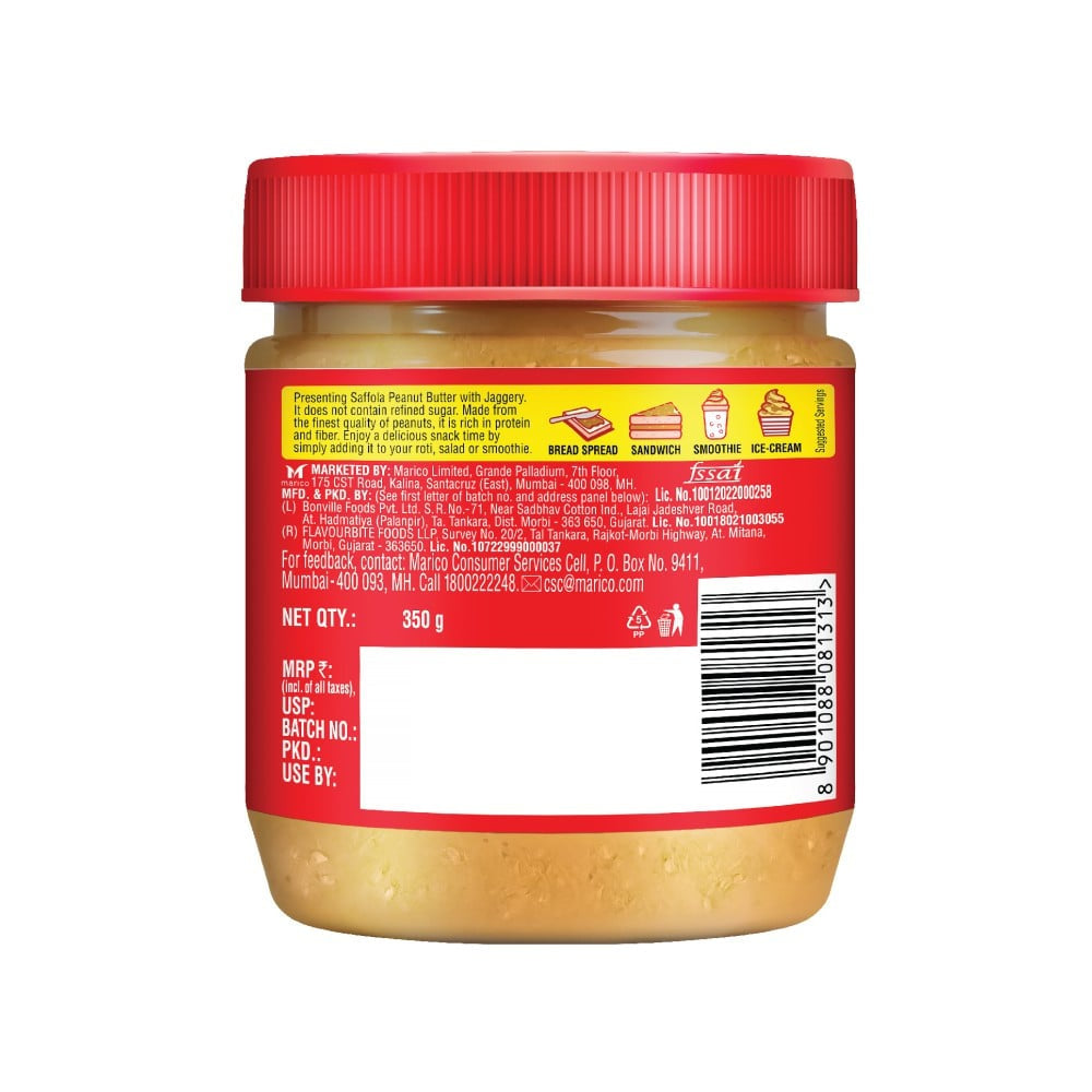 Saffola Crunchy Peanut Butter With Jaggery : 350 g
