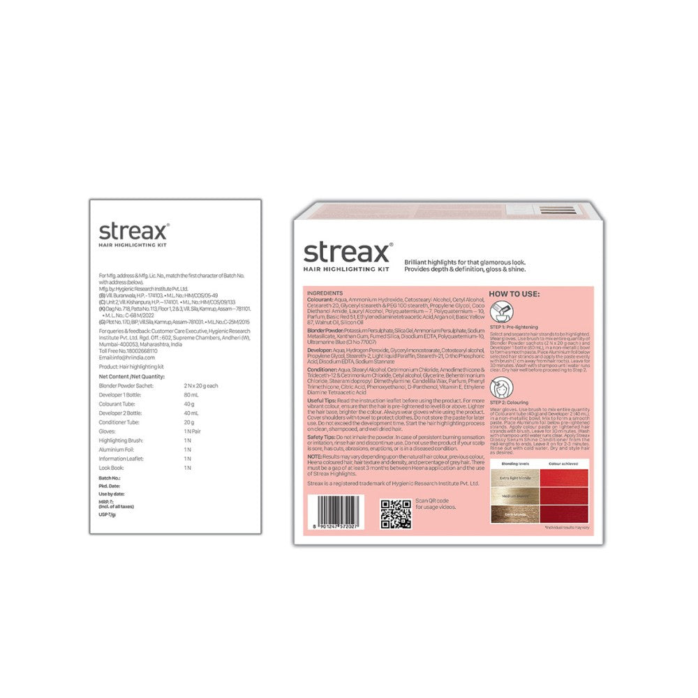 Streax Highlighting Hair Colour Kit (Scarlet Red) : 1 pack