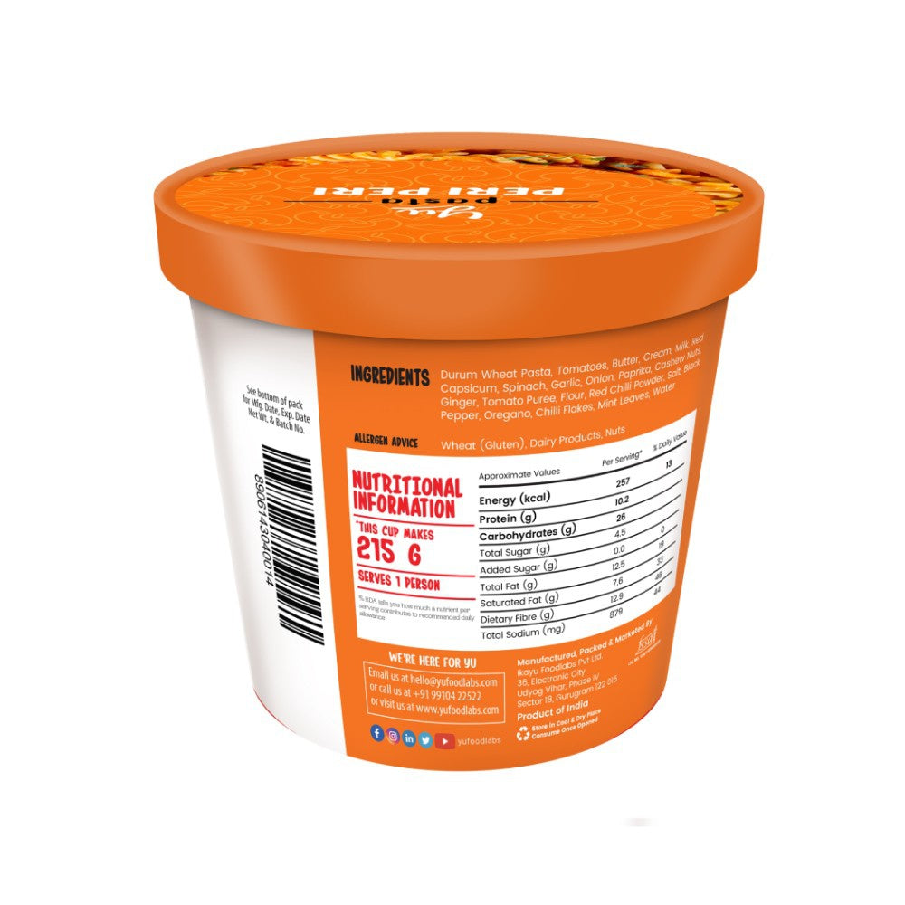 Yu Peri Peri Instant Pasta Cup - Pack of 3 : 3 x 60 g