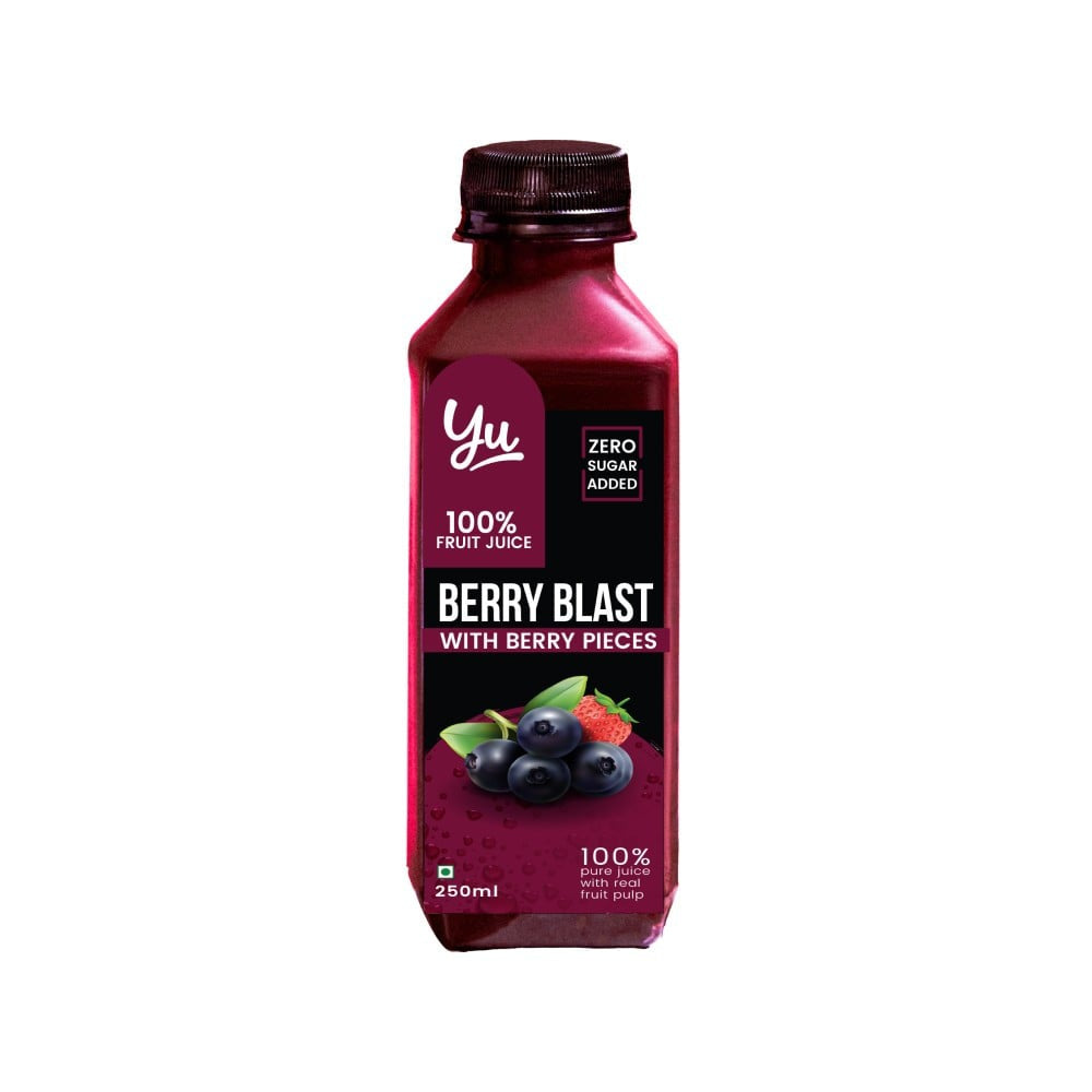 Yu Berry Blast 100% Fruit Juice With Berry Pieces : 250 ml