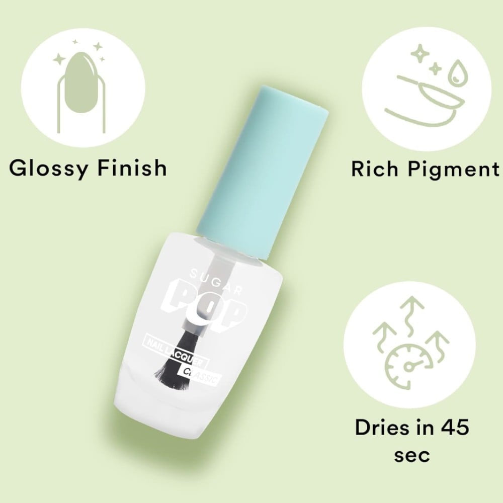 SUGAR POP Classic Lacquer Nail Paint (27 Crystal Clear) : 10 ml