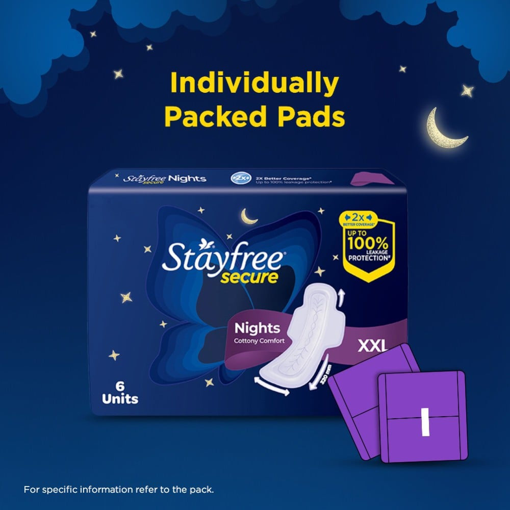 Stayfree Secure Nights Sanitary Pads : 40 units