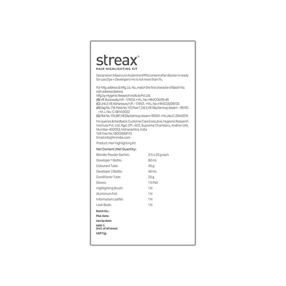 Streax Highlighting Hair Colour Kit (Vibrant Blonde) : 1 kit