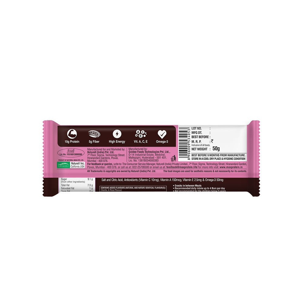 RiteBite Max Protein Energy Bar (Fruit and Nut) + Peanut Butter Dark Chocolate Quinoa Crispies Oats Nutrition Bar Combo : 50 g + 40 g