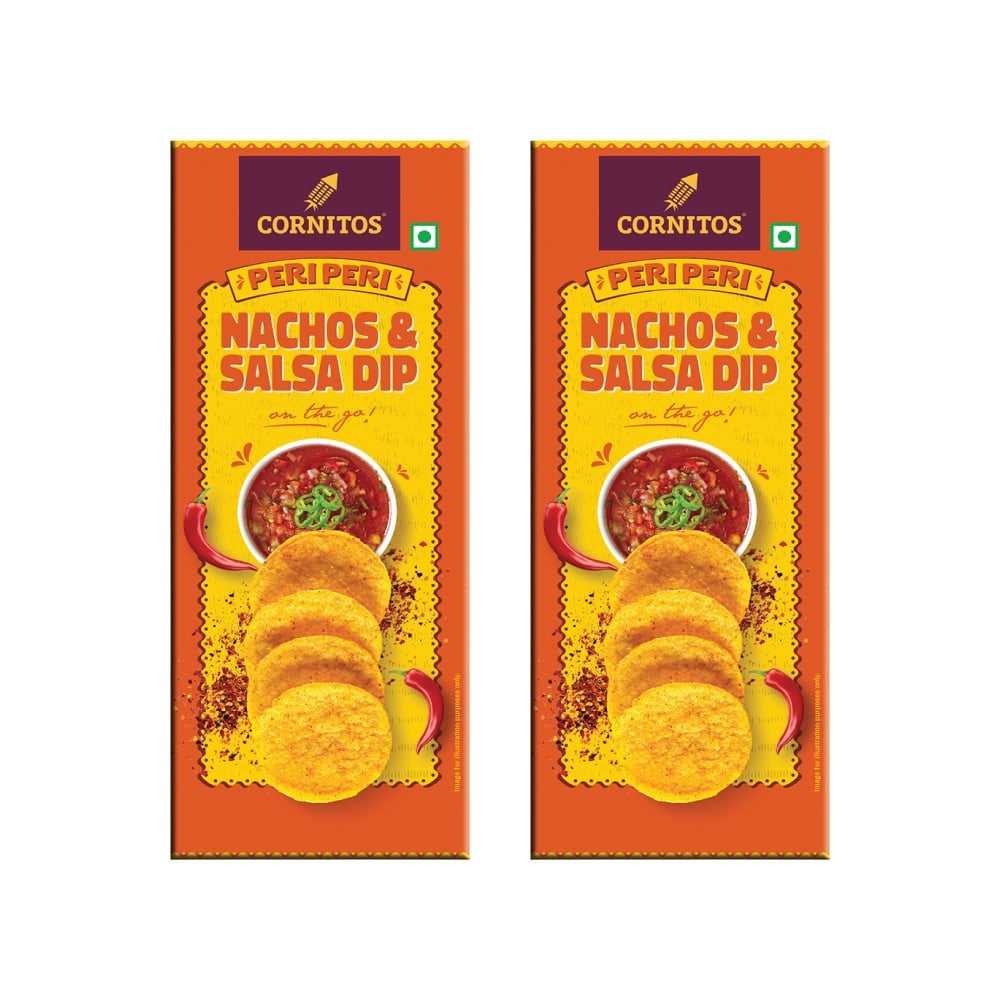 Cornitos Crisps Peri Peri Nachos & Salsa Dip - Pack of 2 : 2 x 75 g