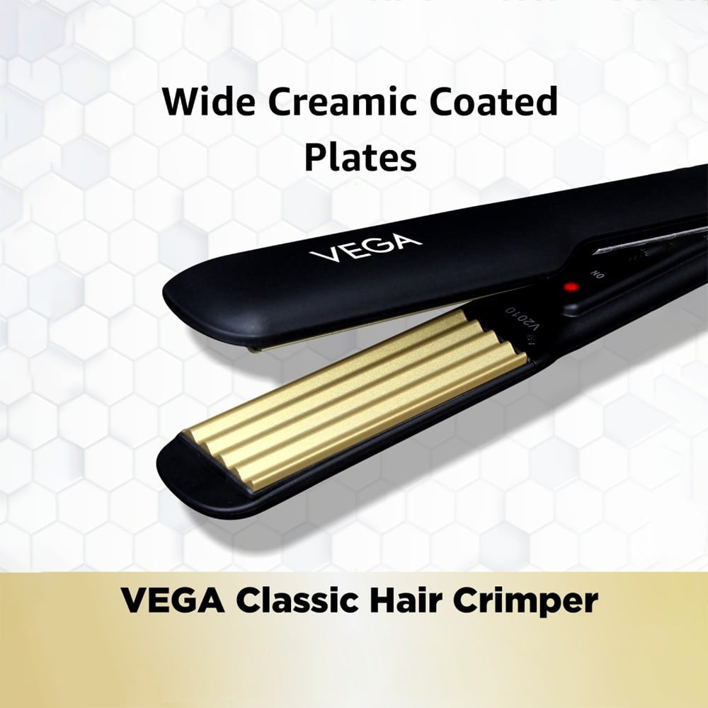 Vega Classic Hair Crimper for Women, VHCR-01 (Black, 60W) : 1 unit