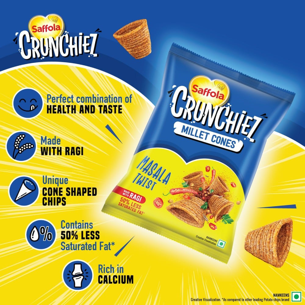 Saffola Crunchiez Ragi (Munchiez) Chips Masala : 70 g