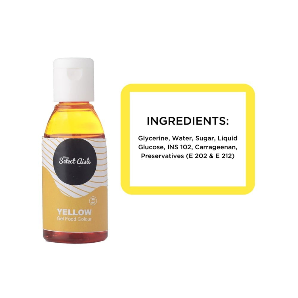 The Select Aisle Yellow Gel Food Colour : 30 ml