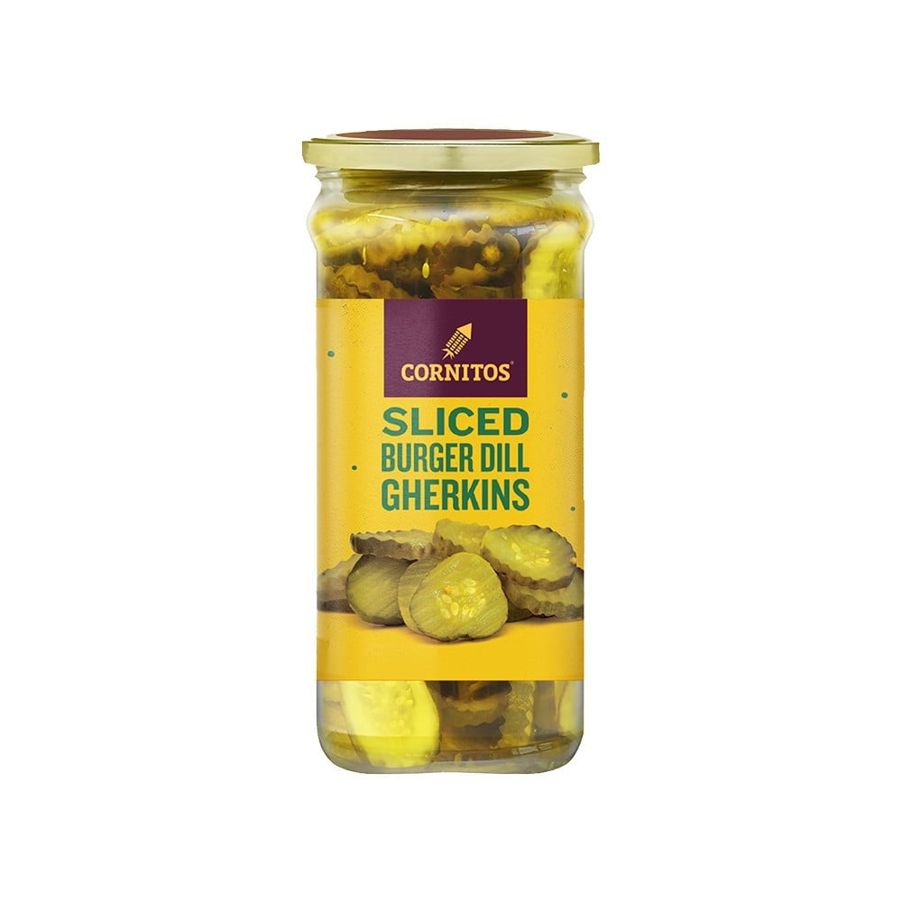 Cornitos Sliced Burger Dill Gherkins : 370 ml