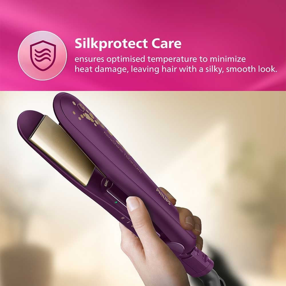 Philips BHS738/00 Kerashine Titanium Wide Plate Hair Straightener (Teal) : 1 unit