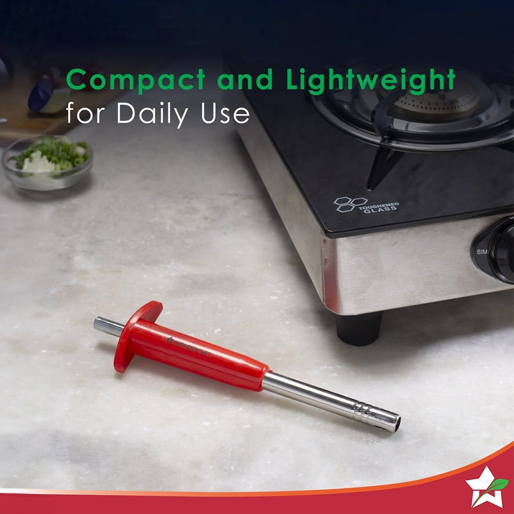 Wonderchef Stainless Steel Gas Lighter (Red) : 1 unit