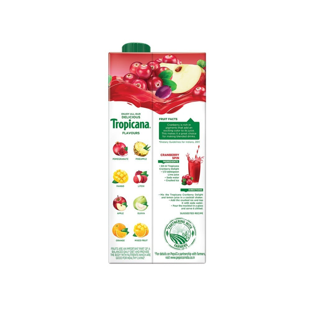 Tropicana Cranberry Delight Juice - Pack of 2 : 2 x 1 ltr