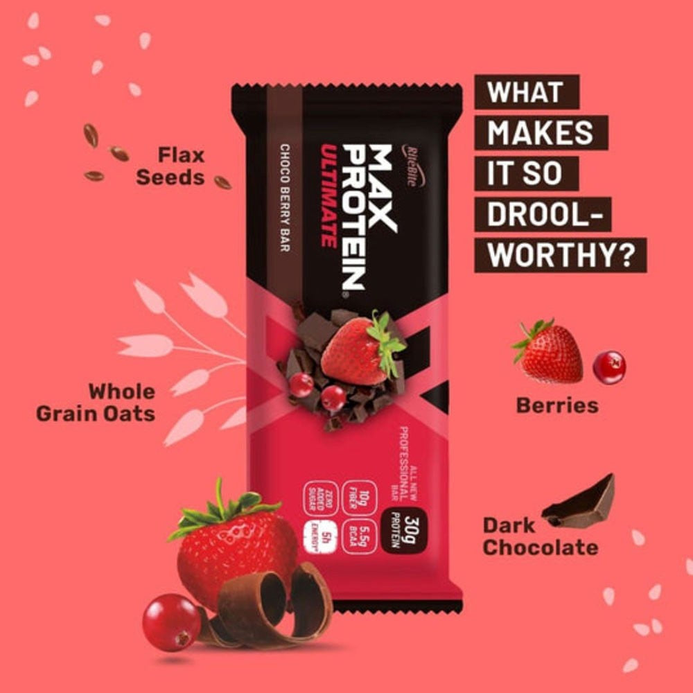 RiteBite Max Protein Bar (Choco Berry) - Pack of 2 : 2 x 100 g