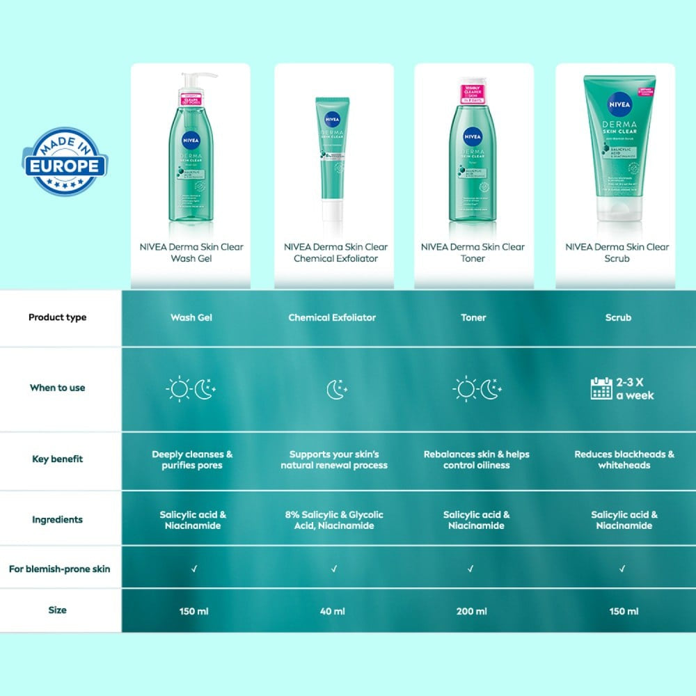 Nivea Derma Skin Clear Anti-Blemish Scrub : 150 ml