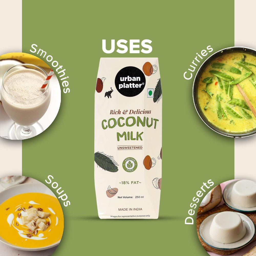 Urban Platter Unsweetened Coconut Milk : 250 ml