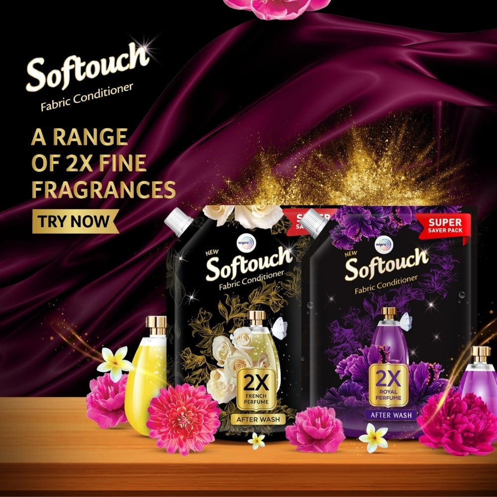 Softouch 2x French Perfume Fabric Conditioner : 2 ltr