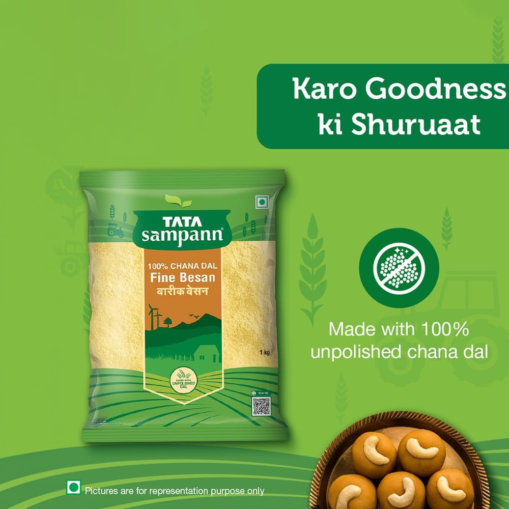 Tata Sampann 100% Chana Dal Fine Besan/Gram Flour : 1 kg