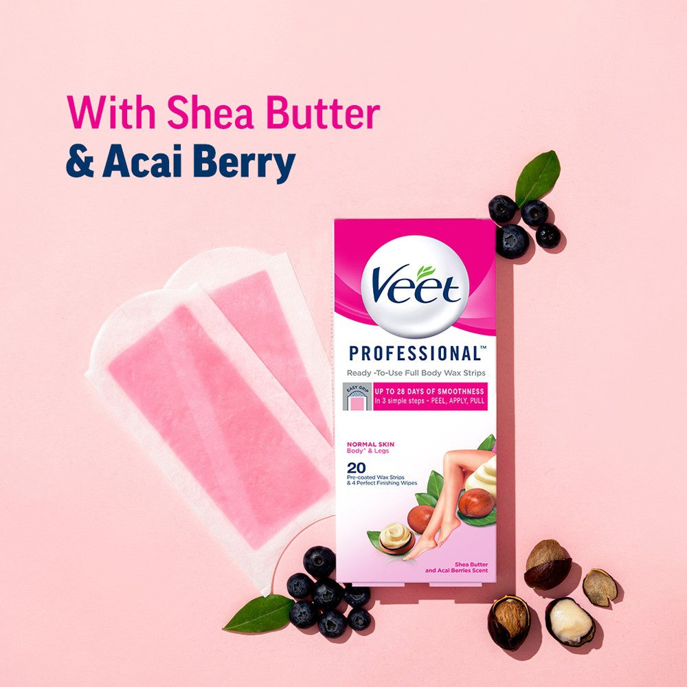 Veet Professional Ready-to-use Normal Skin Wax Strips : 1 pack (8 pieces)