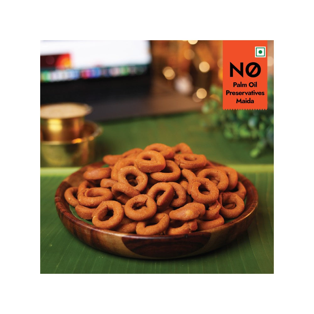 Sweet Karam Coffee Onion Kodubale/ Chakli, - No Palm Oil - Pack of 3 : 3 x 95 g