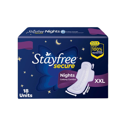 Stayfree Secure Nights Sanitary Pads : 18 pieces
