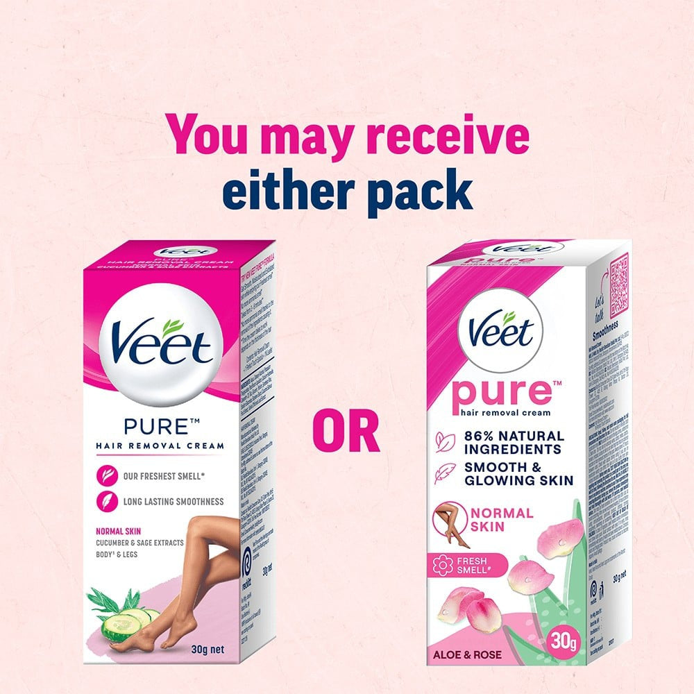 Veet Aloe & Rose Normal Skin Hair Removal Cream : 30 g