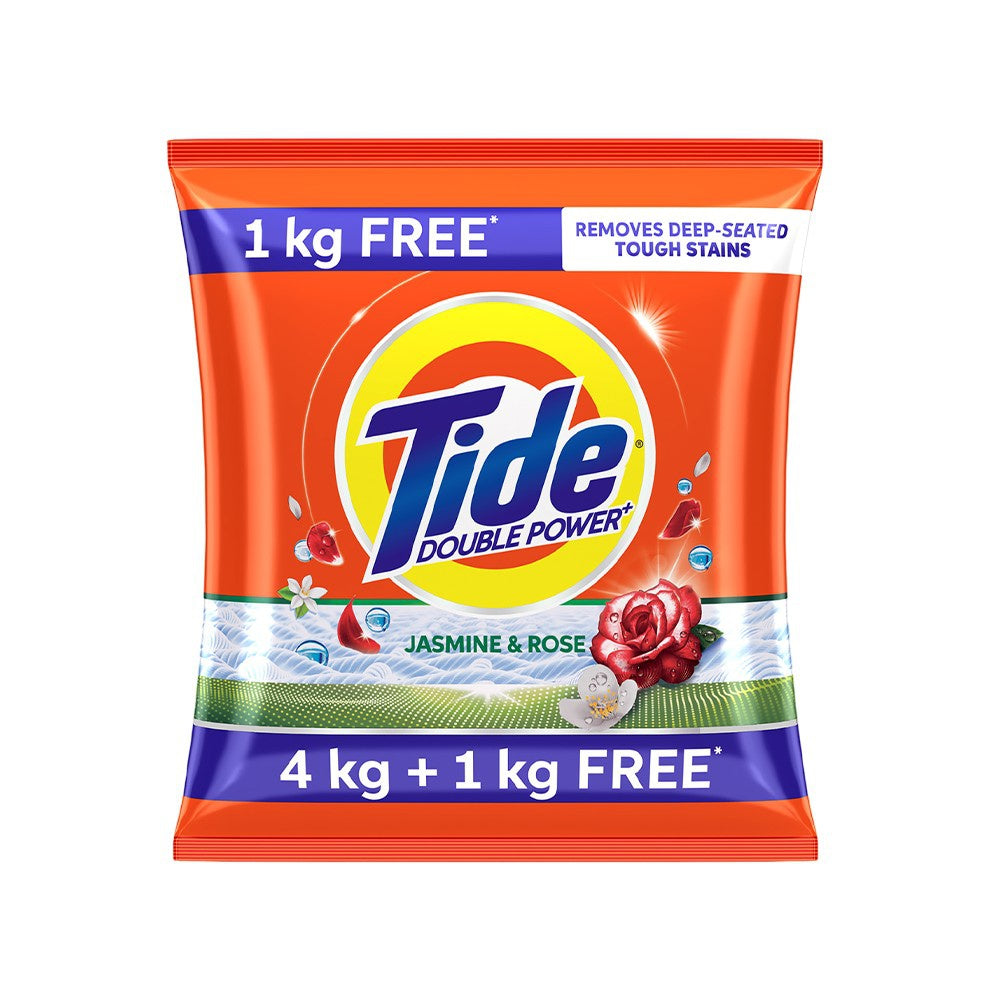 Tide Double Power Detergent Powder (Jasmine & Rose) - Get 1 kg Free : 5 kg